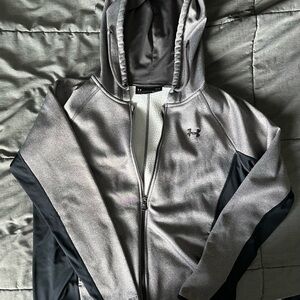 Under Armour Silver and Black Full-Zip Hoodie